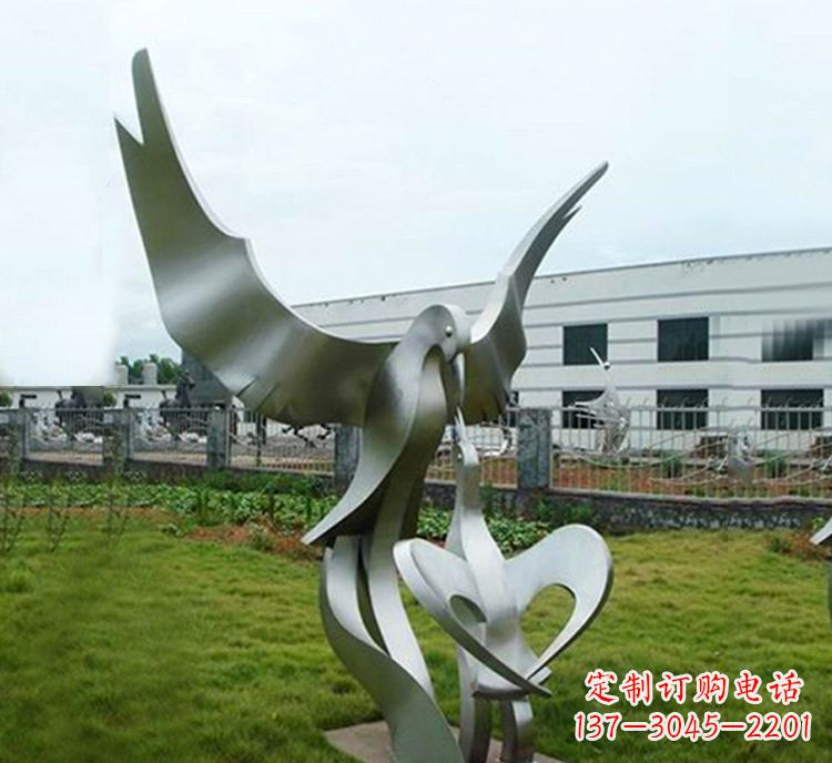 新乡“喂食”不锈钢动物鸟类景观雕塑,公园校园中国文化传承雕塑
