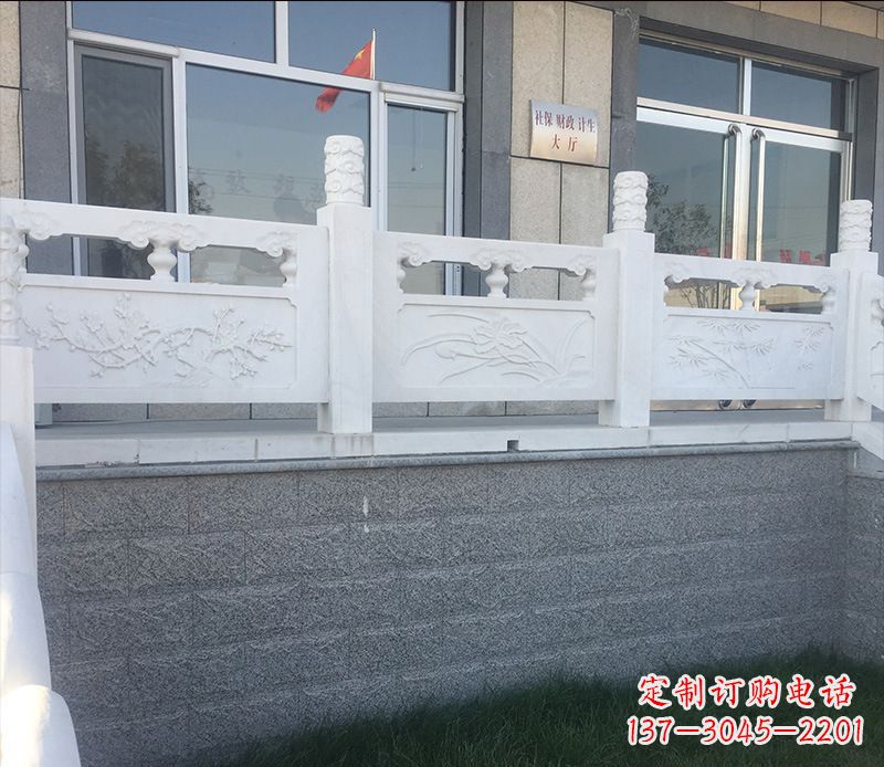 新乡别墅汉白玉栏板景观石雕 (2)