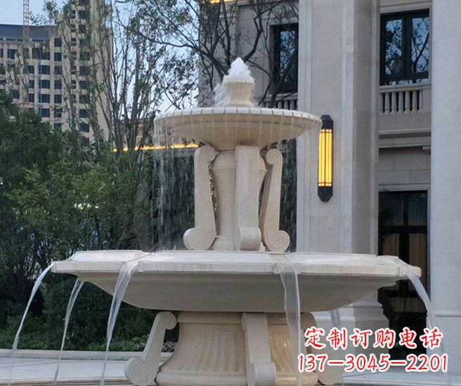 新乡别墅景观汉白玉喷泉石雕 (2)