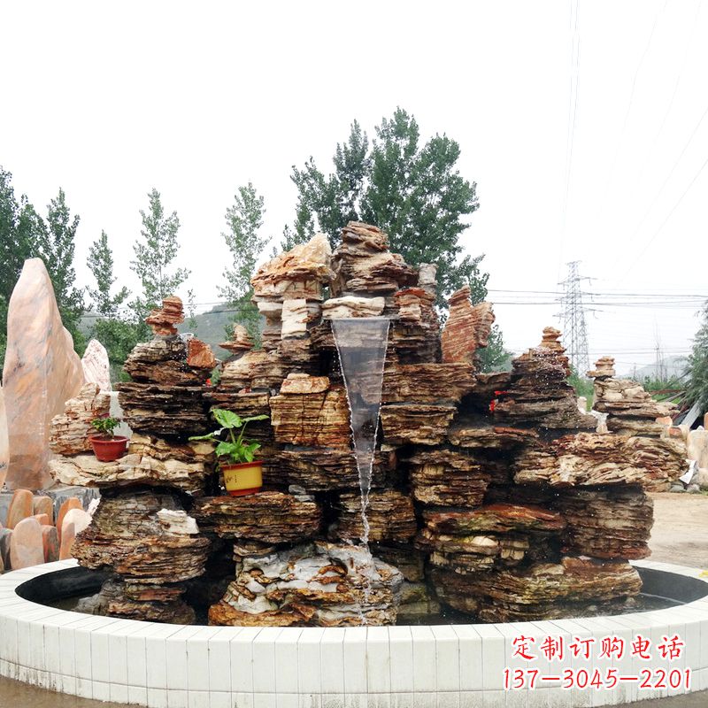 新乡别墅奇石鱼池假山