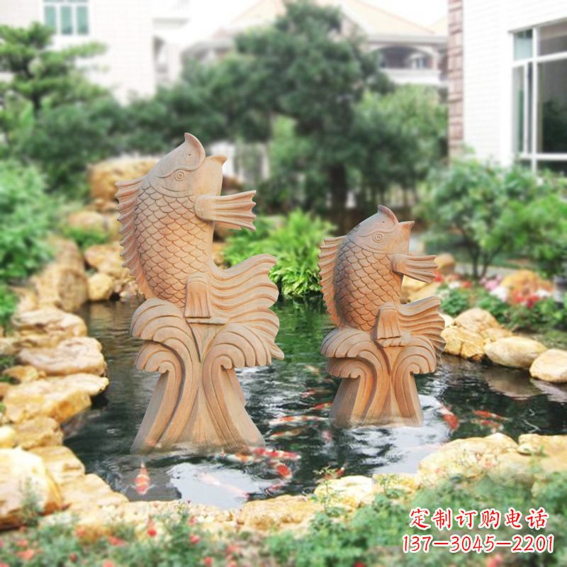 新乡别墅庭院吉祥招财石雕鱼喷泉雕塑