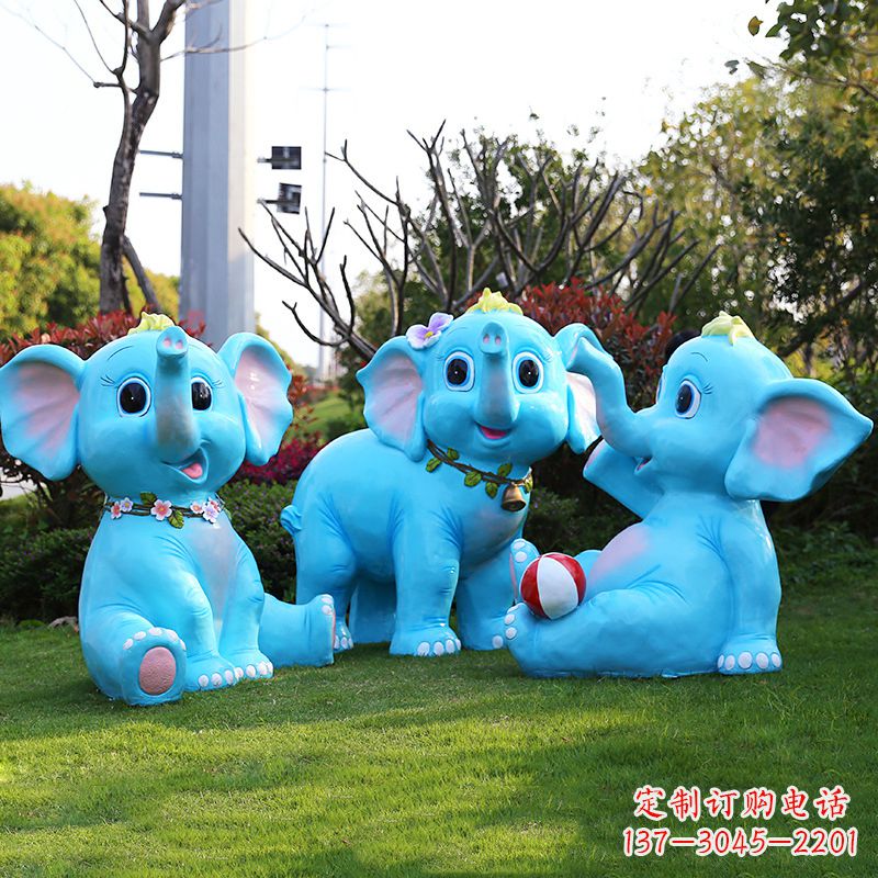 新乡玻璃钢大象雕塑精美的艺术品