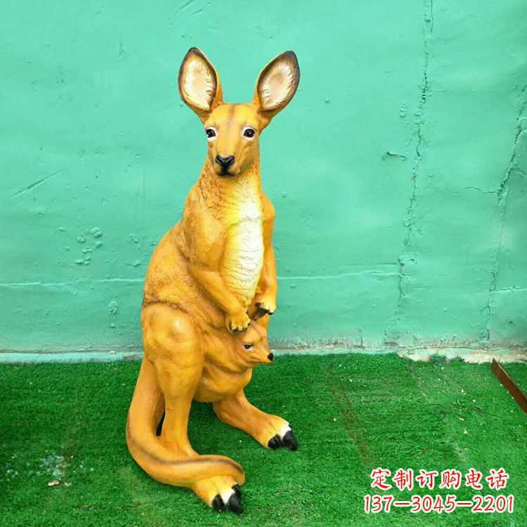 新乡玻璃钢袋鼠仿真雕塑