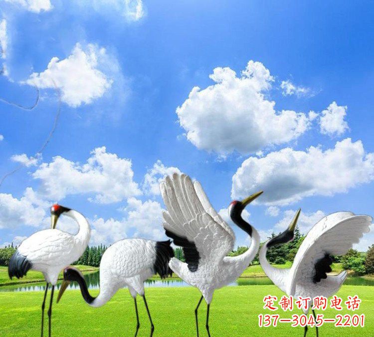 新乡玻璃钢丹顶鹤雕塑——一件艺术精品