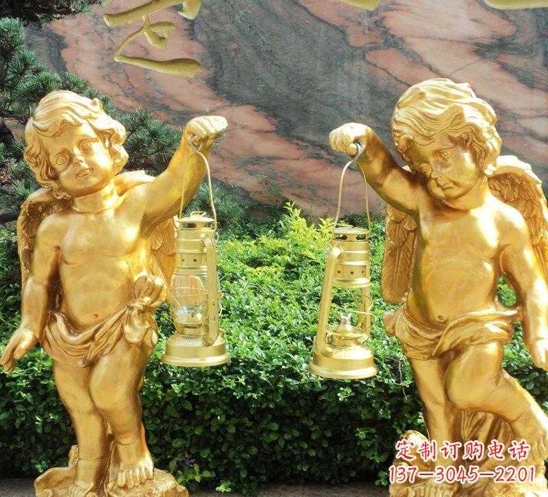 新乡玻璃钢仿铜小天使路灯