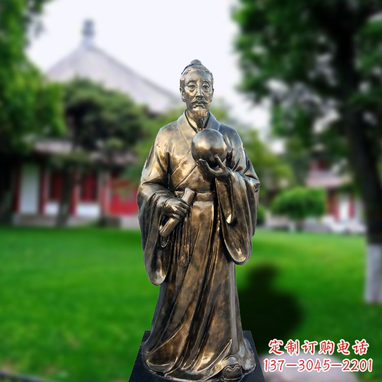 新乡玻璃钢仿铜张衡塑像-中国东汉时期著名天文学家