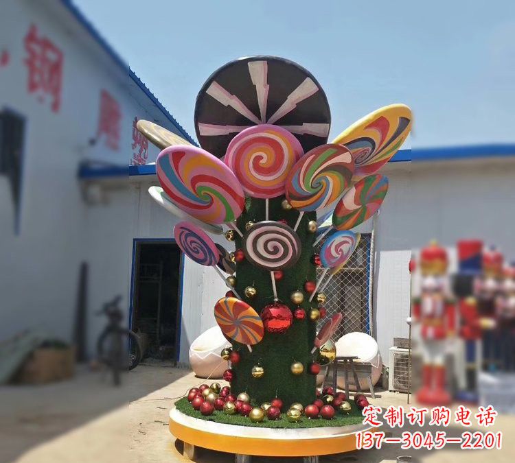 新乡玻璃钢制作的棒棒糖雕塑