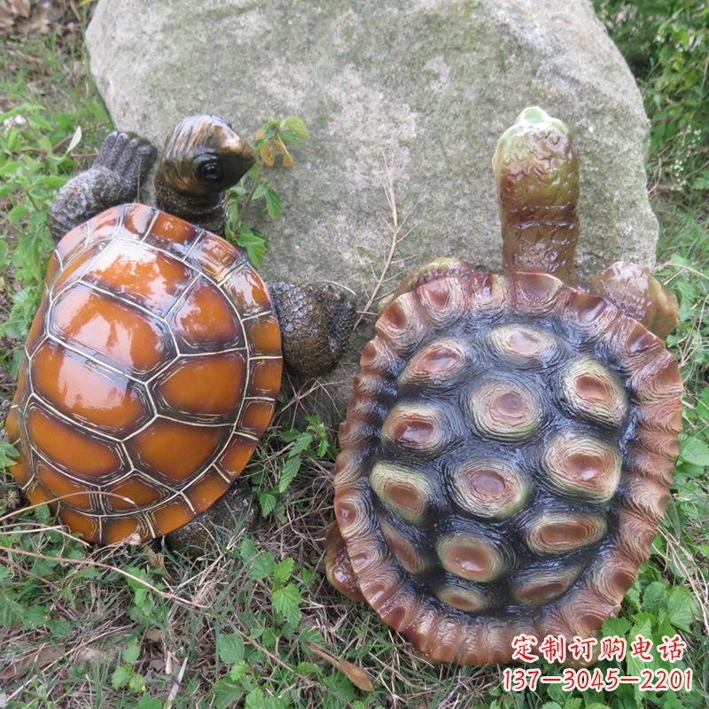 新乡玻璃钢仿真乌龟雕塑,园林陆龟海龟花园装饰摆件