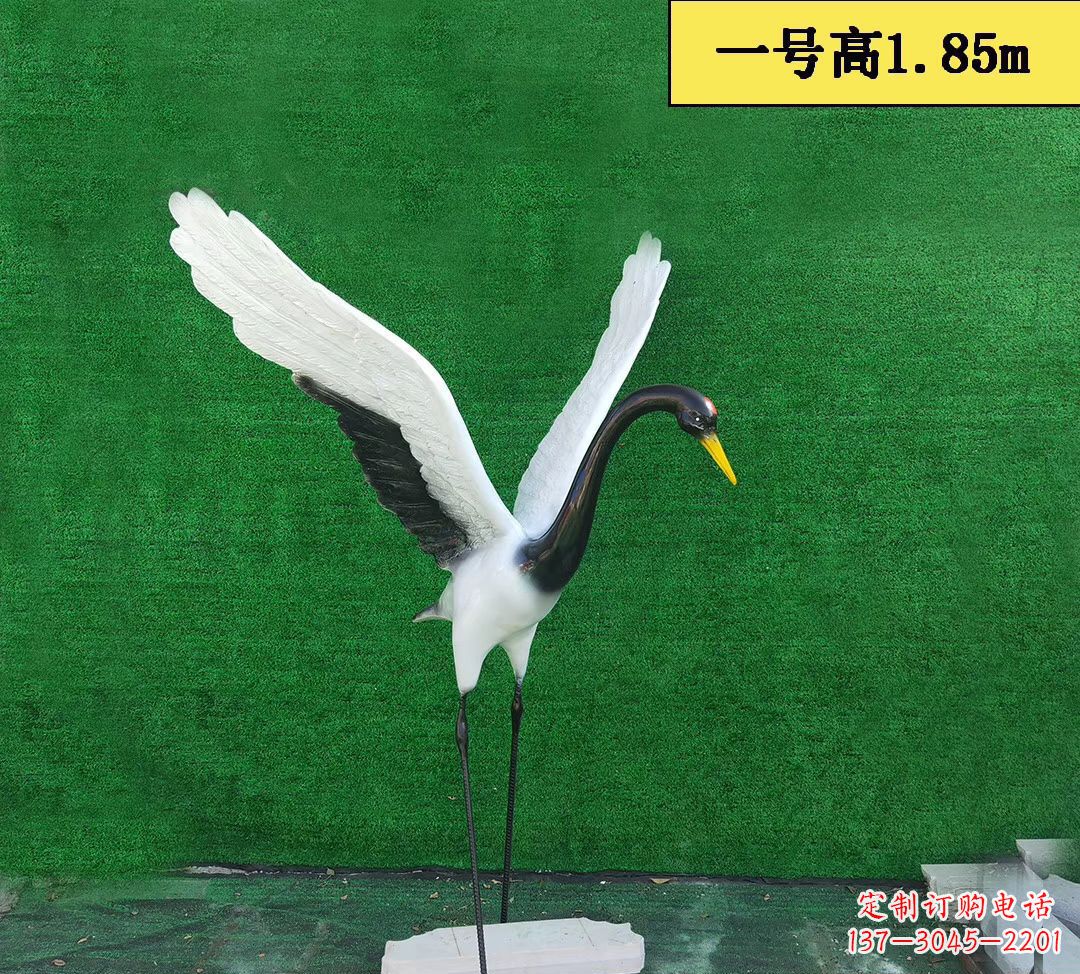 新乡玻璃钢仿真仙鹤 公园景观动物雕塑