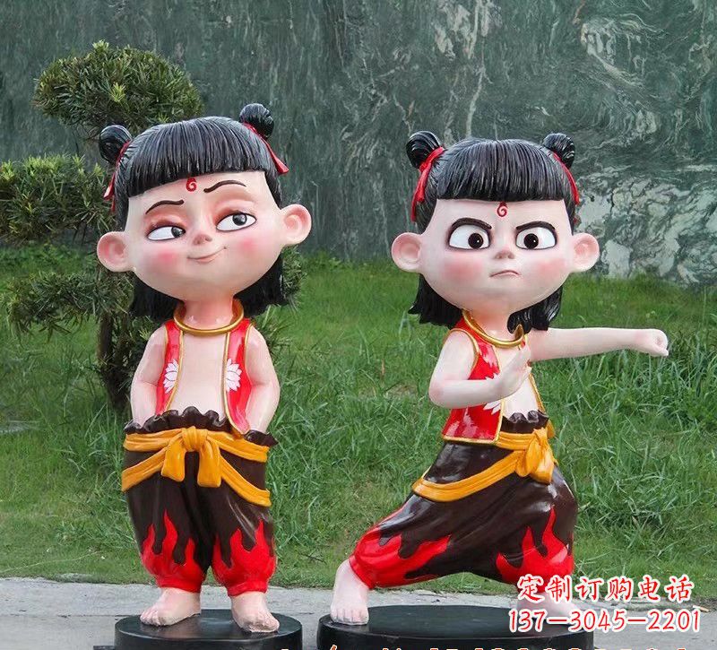 新乡哪吒玻璃钢卡通人物雕塑的象征