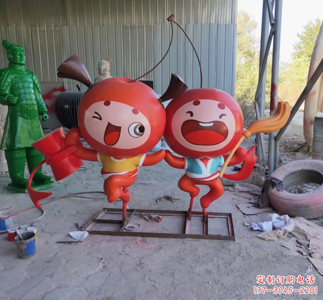新乡精致的玻璃钢苹果雕塑