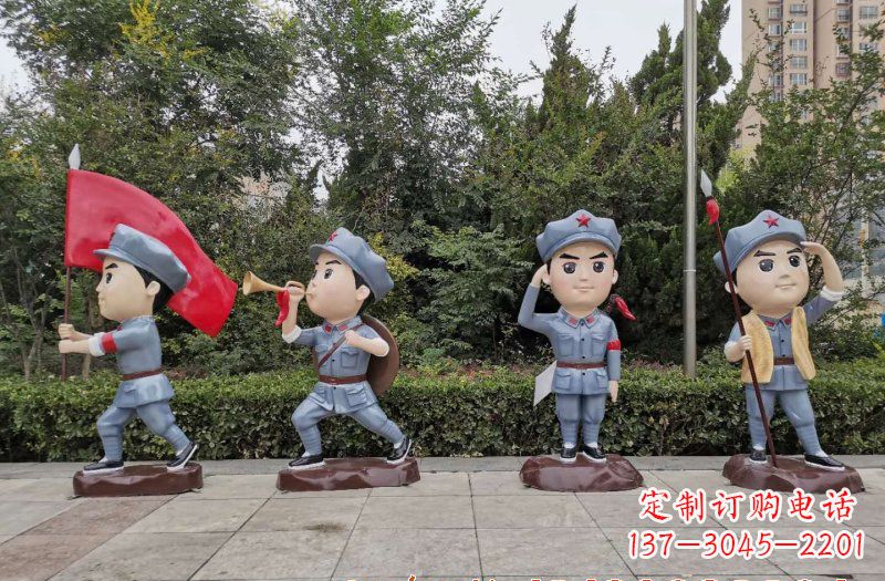 新乡红军雕塑象征着中国革命的精神