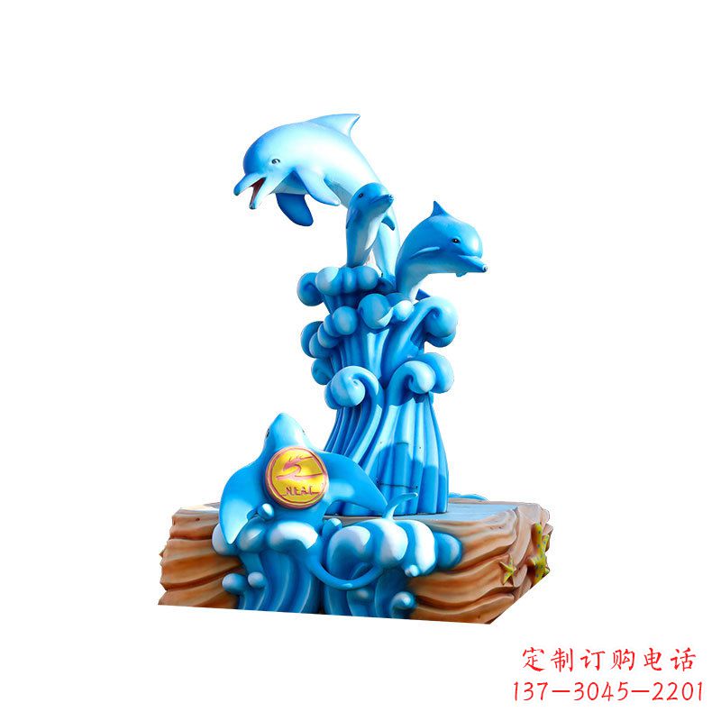 新乡玻璃钢海豚雕塑精美可爱的海洋宝藏