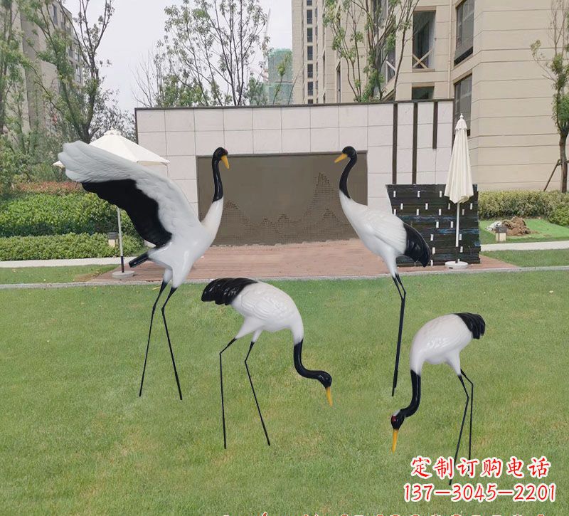 新乡玻璃钢仙鹤雕塑 (2)