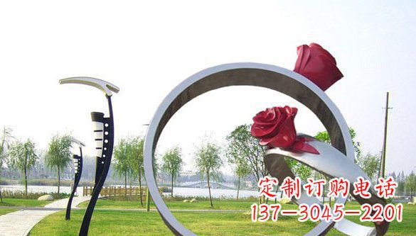 新乡不锈钢爱情戒指浪漫雕塑艺术