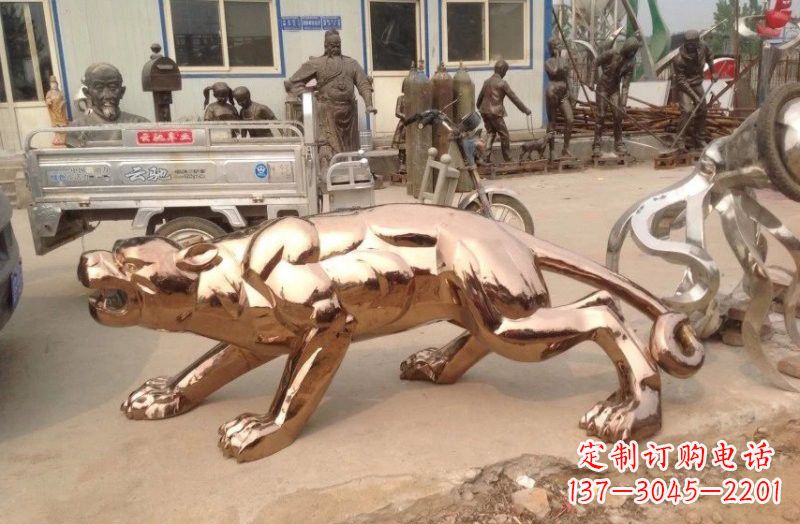 新乡不锈钢豹子雕塑222