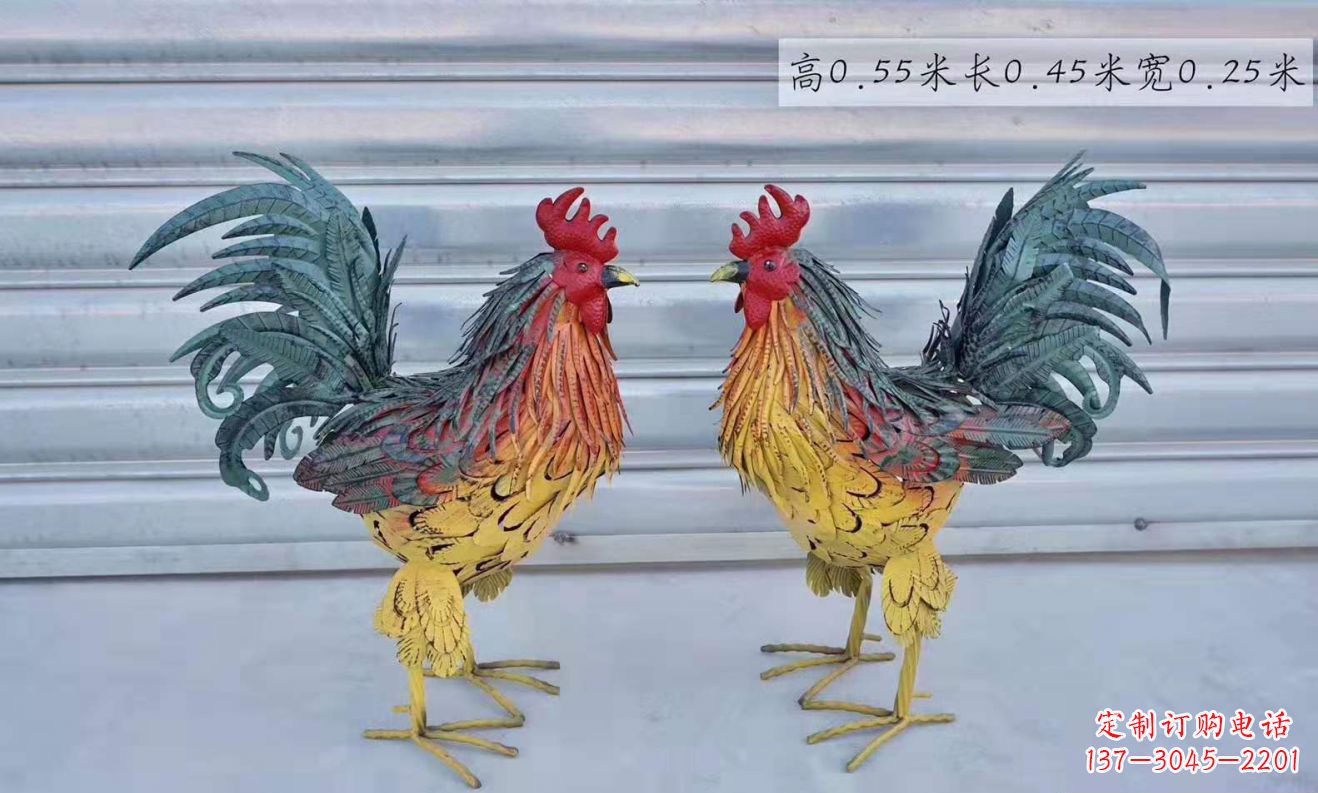 新乡不锈钢彩绘公鸡雕塑——景观雕塑的精彩绽放