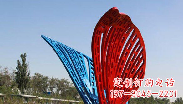 新乡不锈钢彩色蝴蝶抽象雕塑