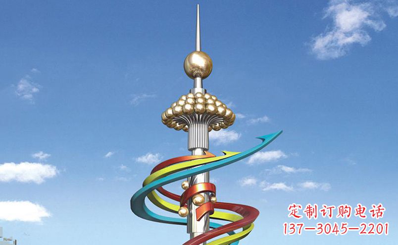 新乡不锈钢飘带彩色雕塑——缤纷空间的艺术美学