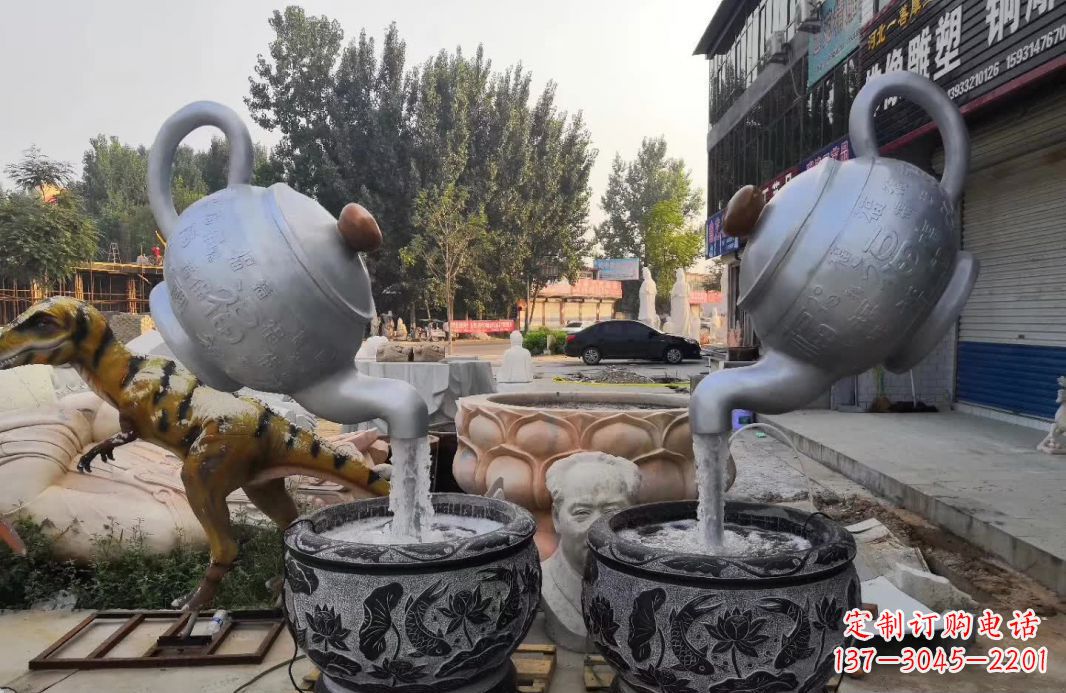 新乡不锈钢茶壶喷泉雕塑