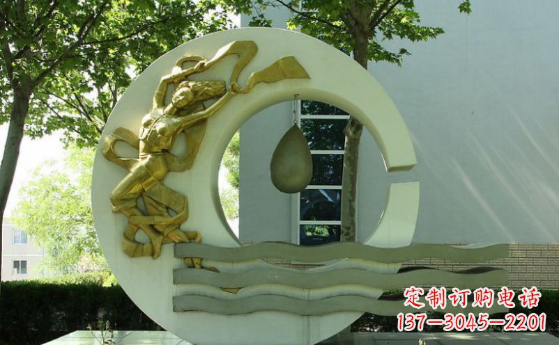 新乡不锈钢嫦娥奔月景观雕塑