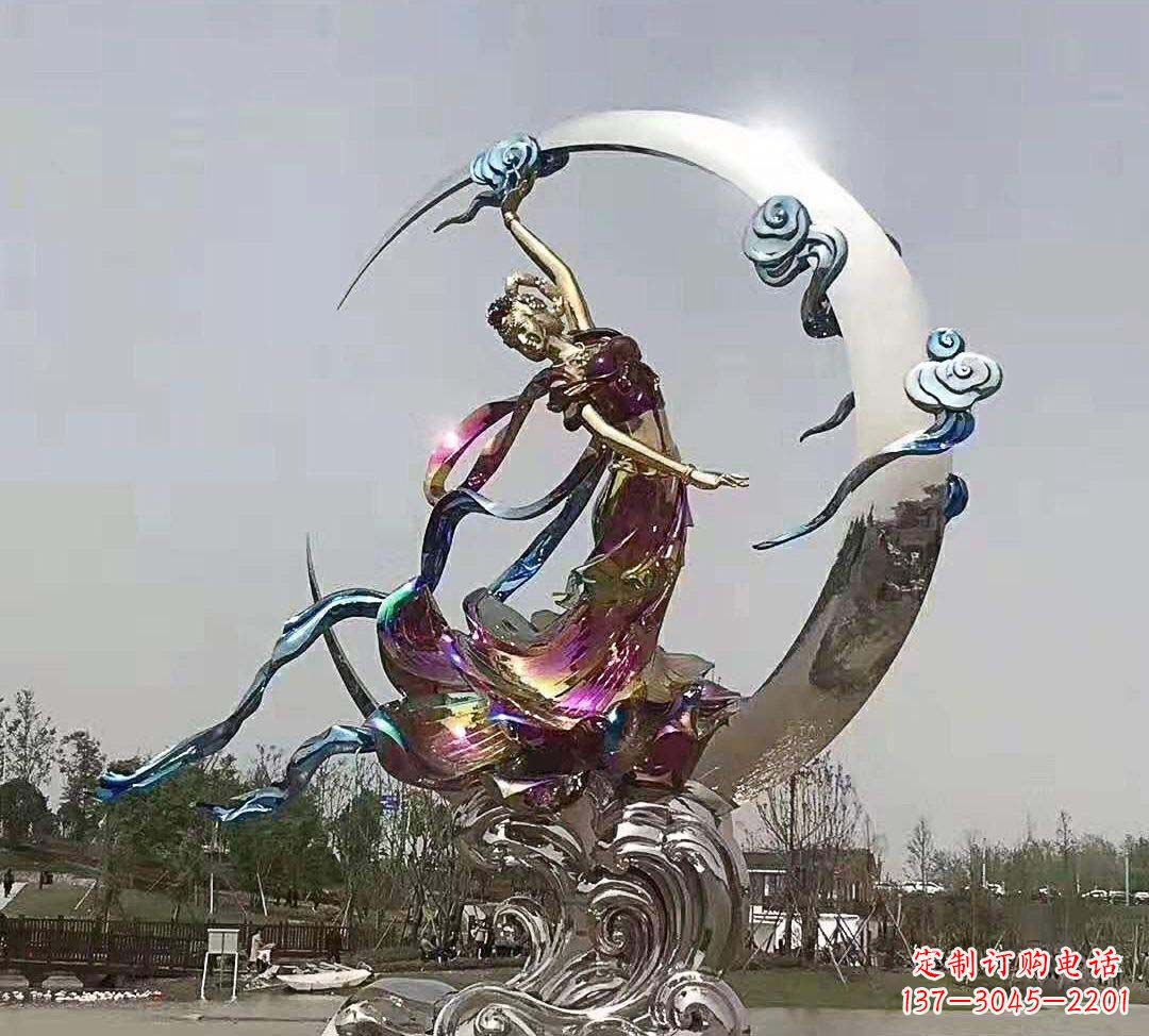 新乡不锈钢嫦娥奔月造型雕塑