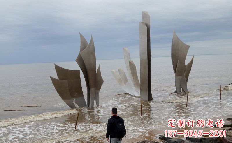 新乡不锈钢抽象船帆海边景观雕塑