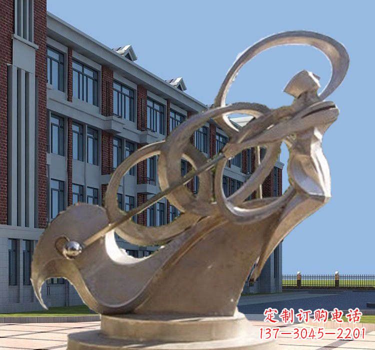 新乡不锈钢抽象打高尔夫球人物雕塑