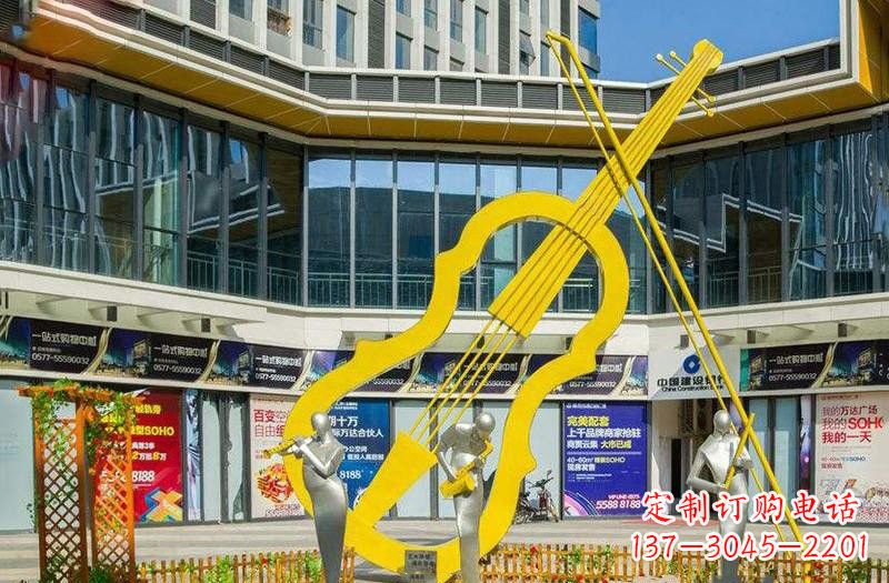 新乡不锈钢大提琴雕塑美的融合