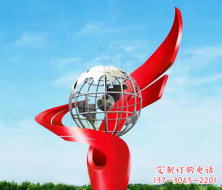 新乡不锈钢地球雕塑精美的艺术品