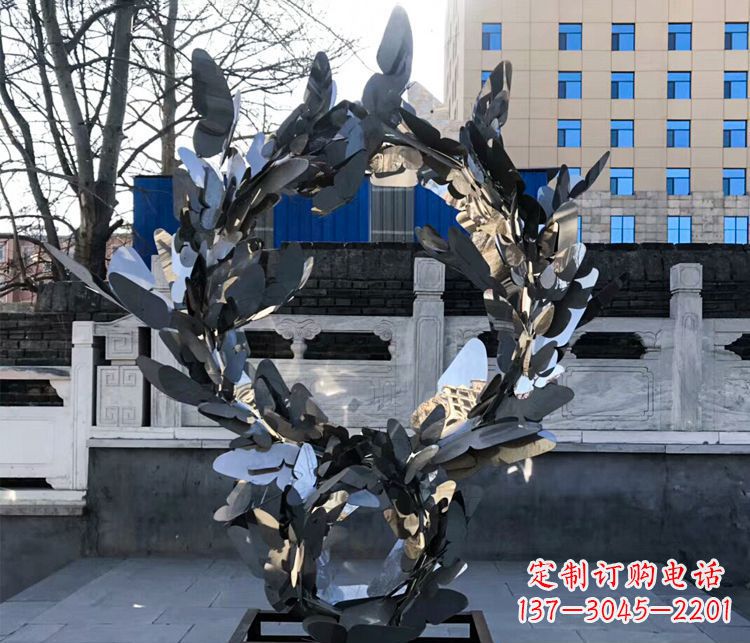 新乡不锈钢蝴蝶花环景观雕塑