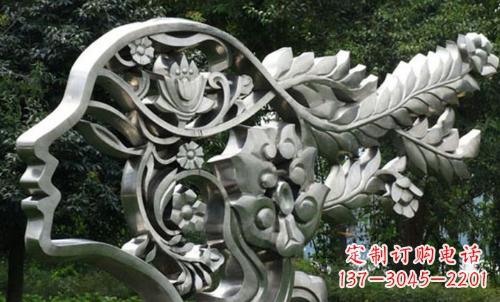 新乡不锈钢抽象美女头像雕塑
