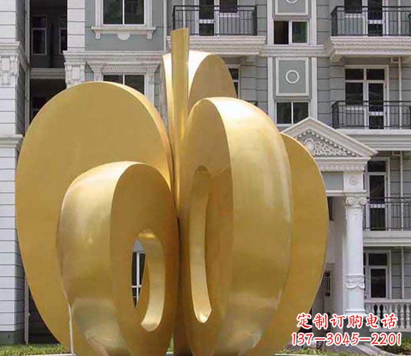 新乡不锈钢苹果雕塑极具视觉震撼力