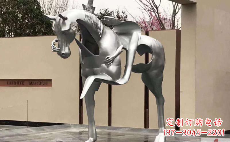 新乡不锈钢抽象人骑马雕塑