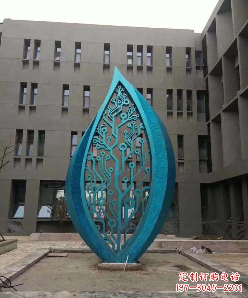 新乡不锈钢树叶雕塑精美的艺术品