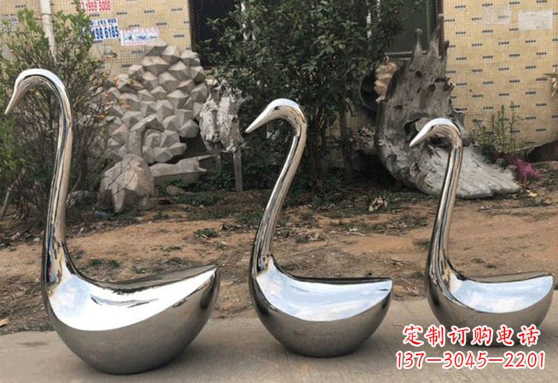 新乡不锈钢抽象天鹅座椅雕塑