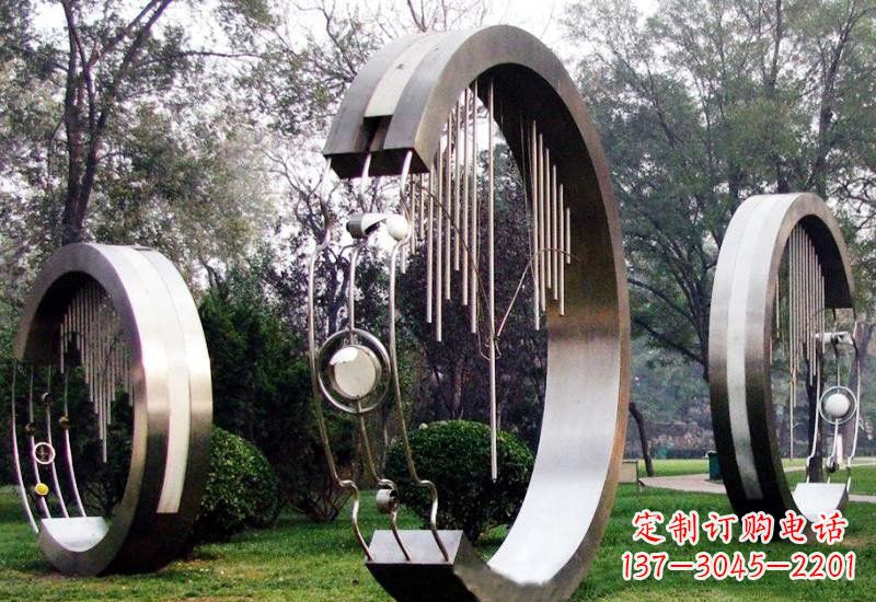 新乡不锈钢抽象圆环聆听雕塑