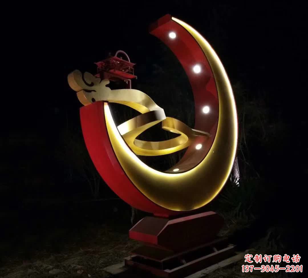 新乡不锈钢月亮雕塑静谧中的经典之美