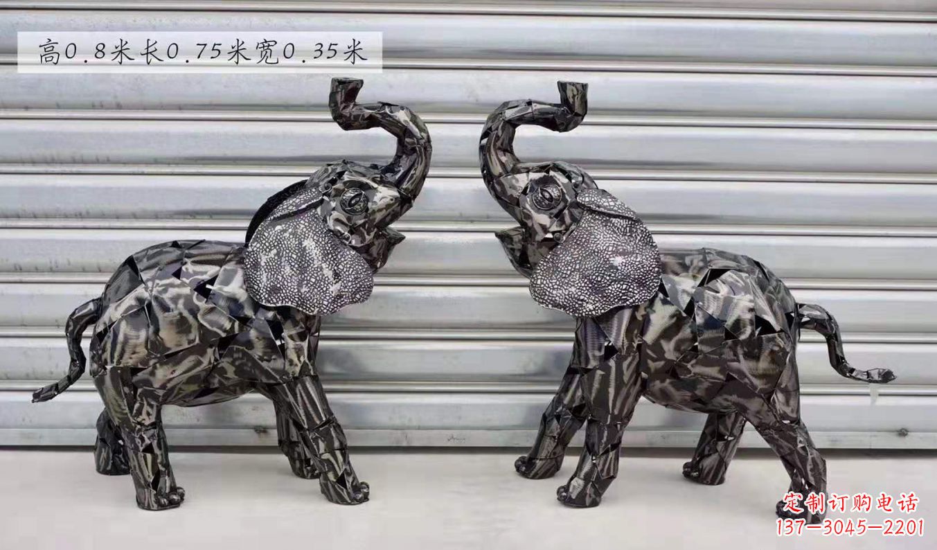 新乡不锈钢大象雕塑精美的摆件装饰