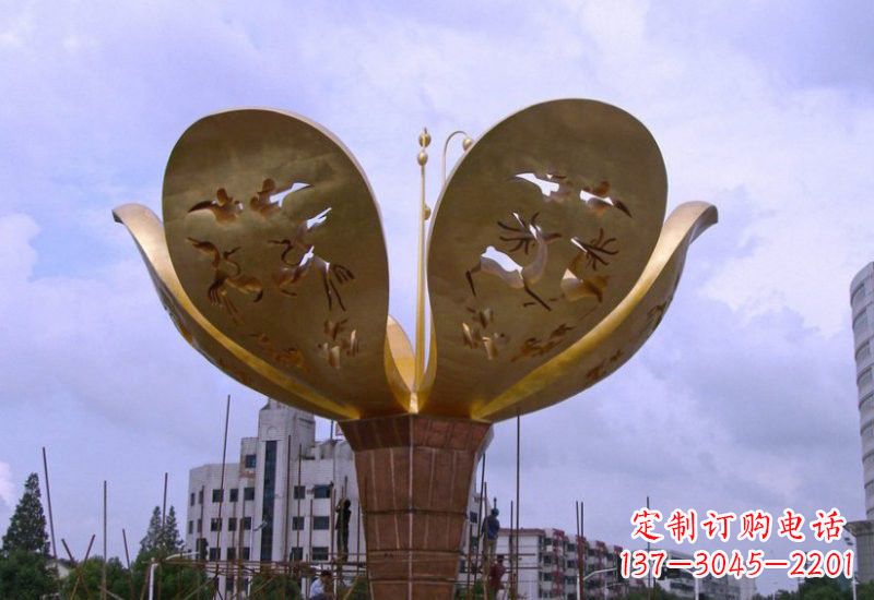 新乡大型不锈钢紫荆花雕塑