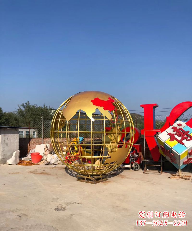 新乡不锈钢地球仪雕塑点缀校园景观