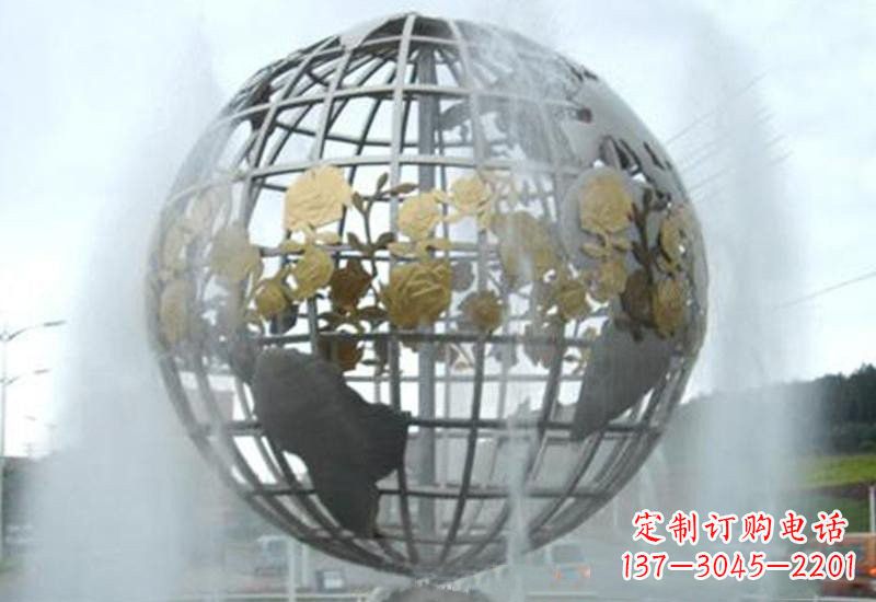 新乡不锈钢地球仪雕塑象征着地球家园