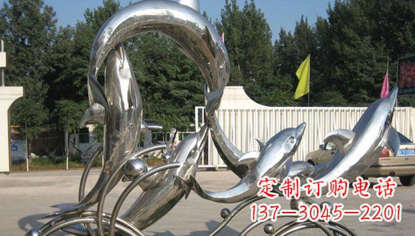 新乡不锈钢海豚雕塑精美雕刻展现海洋之美