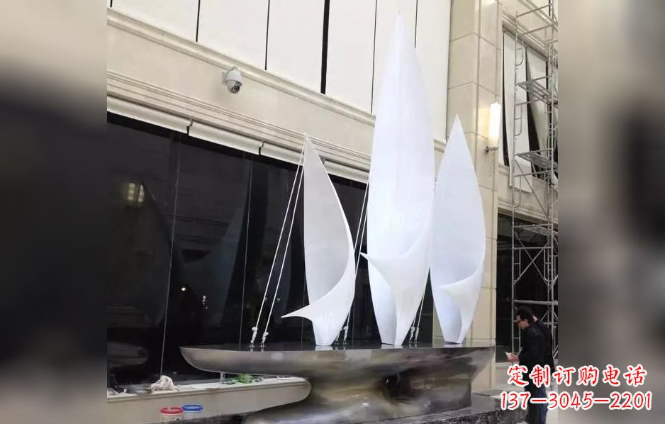 新乡不锈钢帆船海洋迷人的雕塑