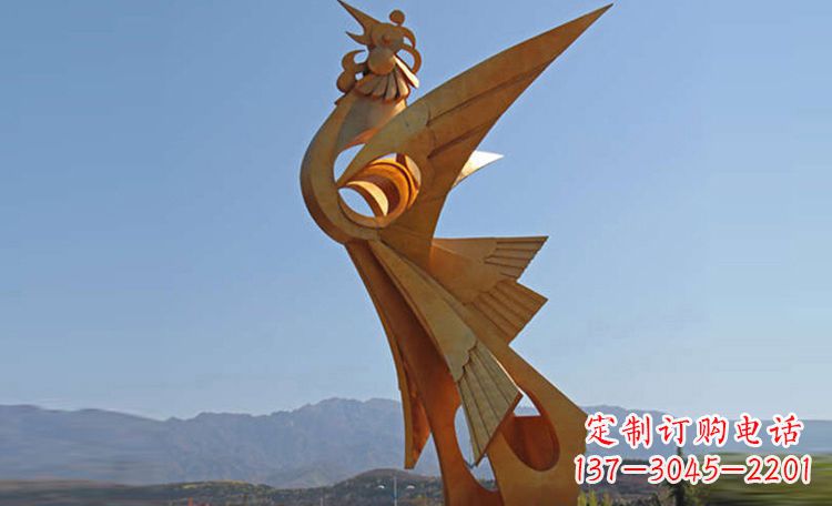 新乡不锈钢凤凰雕塑，给环境增添灵动之美