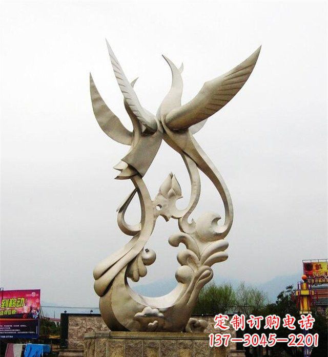 新乡不锈钢凤凰雕塑传承古代美学