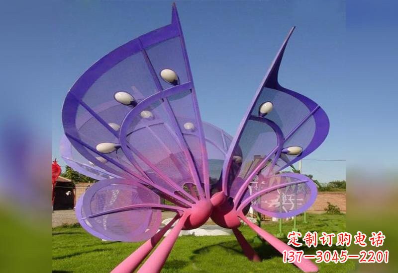 新乡不锈钢蝴蝶雕塑给公园带来美丽的灯光