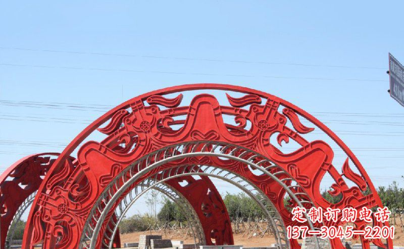 新乡不锈钢拱门雕塑 (2)