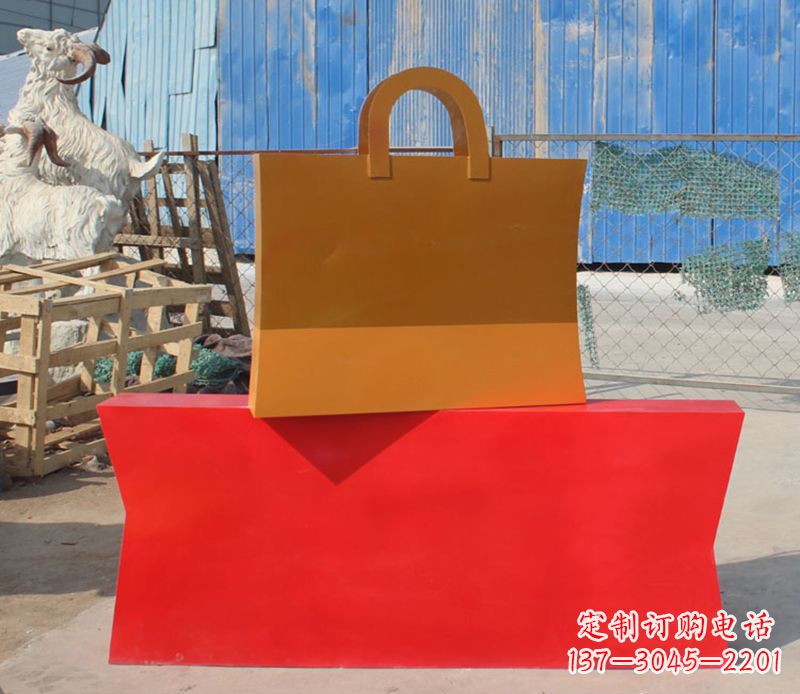 新乡不锈钢购物袋雕塑 (2)