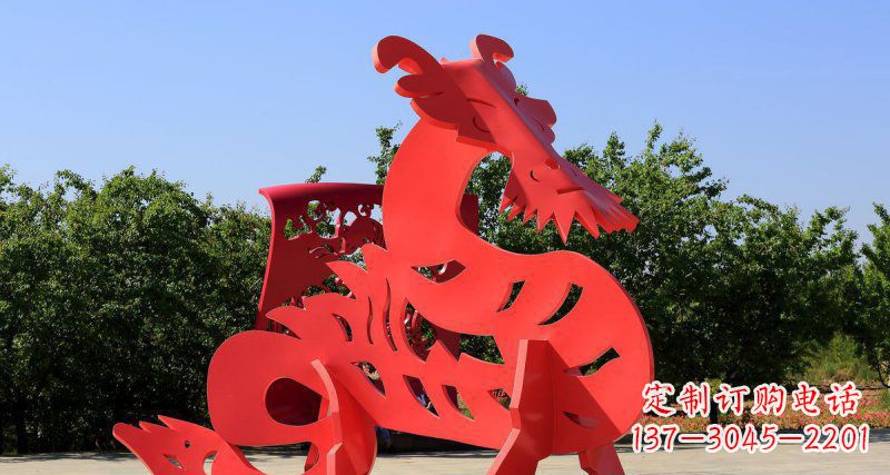 新乡不锈钢广场抽象貔貅景观雕塑